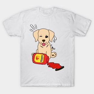 Funny Golden Retriever Spilled Hot Sauce T-Shirt